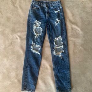 American Eagle Outfitters Blue Skinny Distressed Jeans